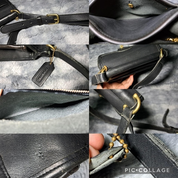 Vintage 80s Coach Murphy black leather crossbody bag mini - Picture 14 of 14